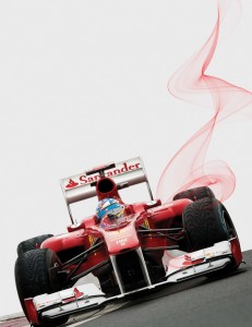 El característico auto de Fernando Alonso