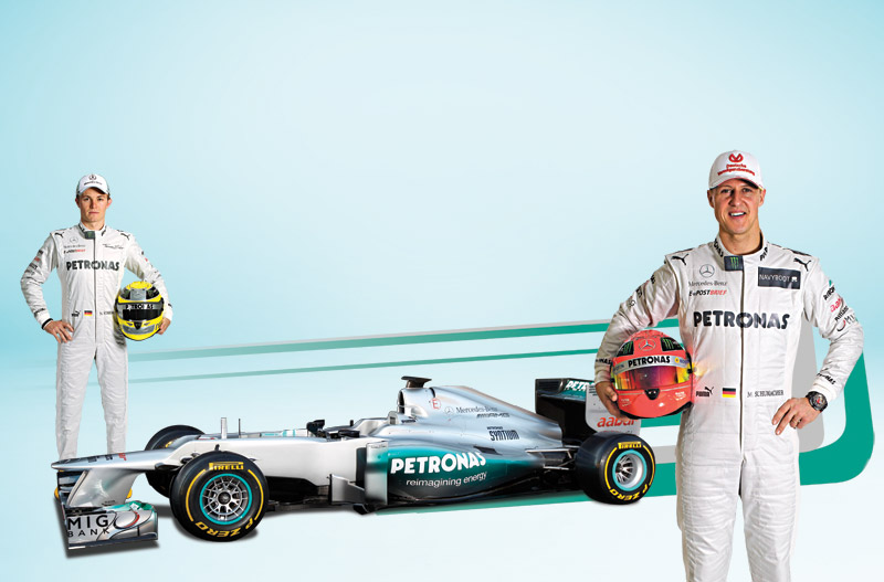 Nico Rosberg y Michael Schumacher
