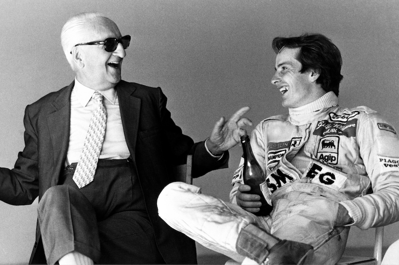 Enzo Ferrari con Gilles Villeneuve 