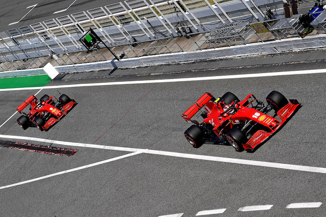 Gran carrera de Seb que le dio la victoria sobre Leclerc (FOTO: Scuderia Ferrari Press Office)