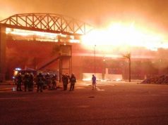 Incendio en el Autódromo de Termas de Río Hondo (FOTO: Bomberos Voluntarios Las Termas de Río Hondo)