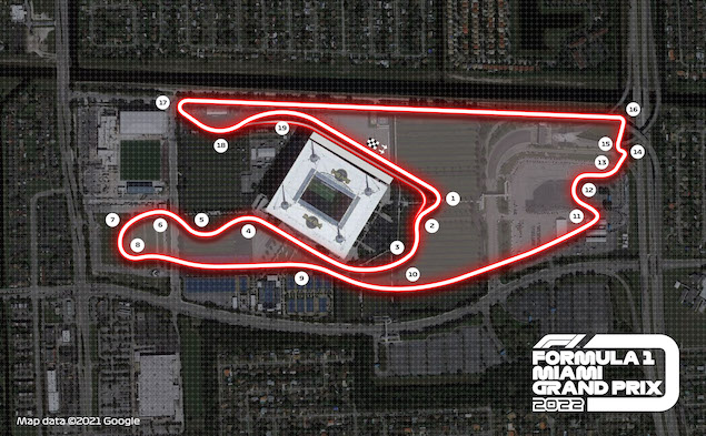 Mapa del circuito propuesto de Miami (FOTO: F1)