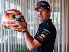 Casco de Checo Pérez para GPs de Estiria y Austria (FOTO: Mark Thompson/Red Bull Content Pool)