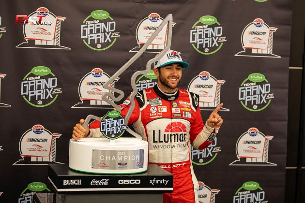 Chase Elliott (No. 9 Hendrick Motorsports), ganador del Echopark Texas Grand Prix, carrera de Copa NASCAR en Circuit of the Americas (FOTO: Arturo Vega)