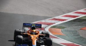 Lando Norris, en la pole del GP de Rusia (FOTO: McLaren Media Centre)