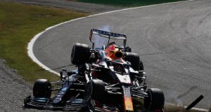 Verstappen recibe sanción por accidente con Hamilton en Italia (FOTO: Mercedes AMG F1)