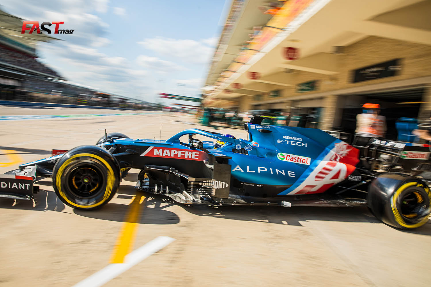 Fernando Alonso (Alpine F1 Team) durante el primer día de actividades del GP de Estados Unidos 2021 de F1 (FOTO: Arturo Vega para FASTMag)