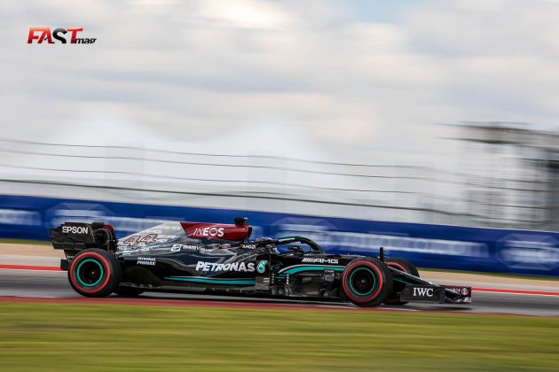 Lewis Hamilton (Mercedes AMG F1) durante el primer día de actividades del GP de Estados Unidos 2021 de F1 (FOTO: Arturo Vega para FASTMag)