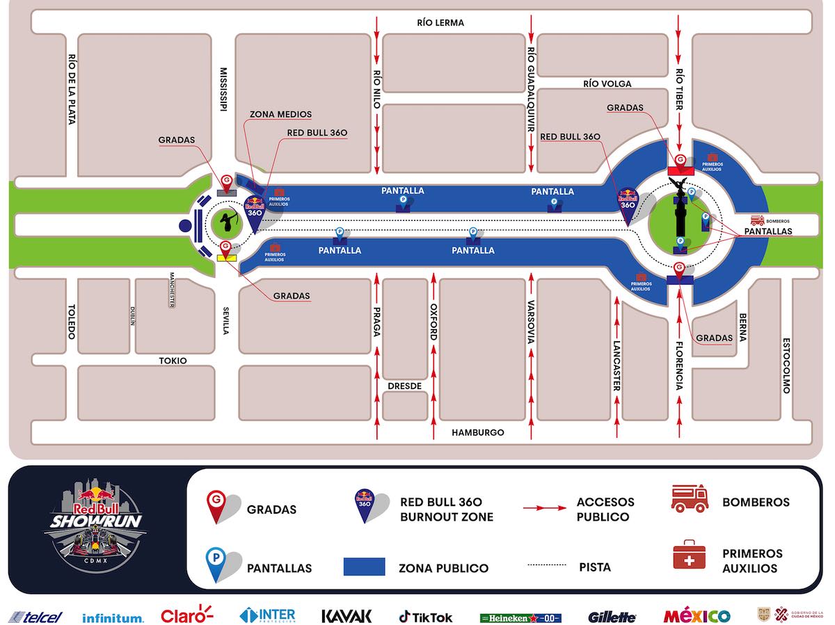 Mapa Red Bull Show Run CDMX