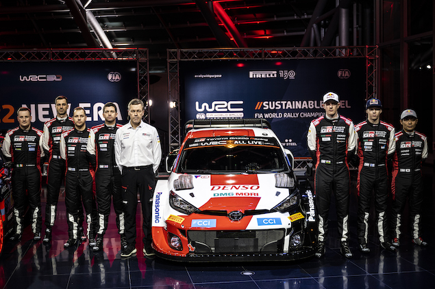 El equipo Toyota GAZOO Racing con Evans, Rovanperä y Katsuta como titulares para todo el año (FOTO: Red Bull Content Pool)
