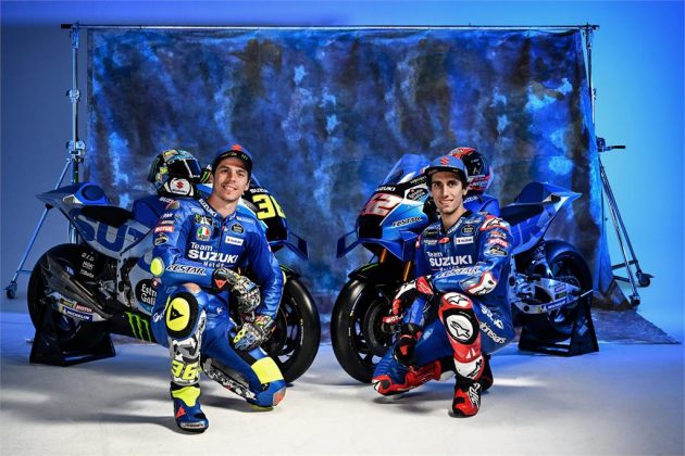 Joan Mir y Alex Rins con el modelo GSX-RR (FOTO: Suzuki MotoGP)