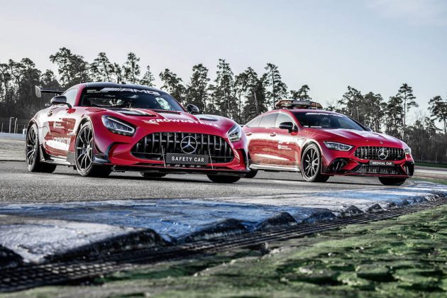 El Mercedes-AMG GT Black Series y el GT 63 S 4MATIC+, Auto de Seguridad y Médico de la marca alemana para el Mundial 2022 de F1 (FOTO: Mercedes AMG Motorsport)