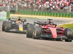 Charles Leclerc (Scuderia Ferrari) es perseguido por Max Verstappen (Red Bull) en la Carrera Sprint del GP de Emilia Romaña de F1 2022 en Imola (FOTO: Piergiorgio Facchinetti para FASTMag)