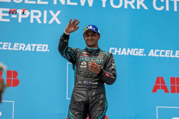 Mitch Evans (Jaguar), ocupante del tercer lugar en la Carrera 2 del ePrix de Nueva York de Fórmula E (FOTO: Arturo Vega para FASTMag)