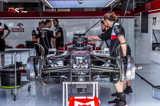 Garaje de Valtteri Bottas (Alfa Romeo F1) antes de la calificación del GP de Francia de F1 2022 (FOTO: Danielle Benedetti para FASTMag)