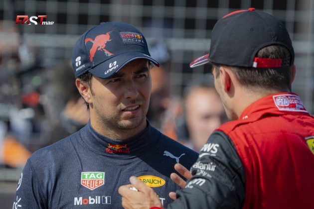 Sergio Pérez and Charles Leclerc after qualifying for the 2022 F1 French GP (PHOTO: Piergiorgio Facchinetti for FASTMag)