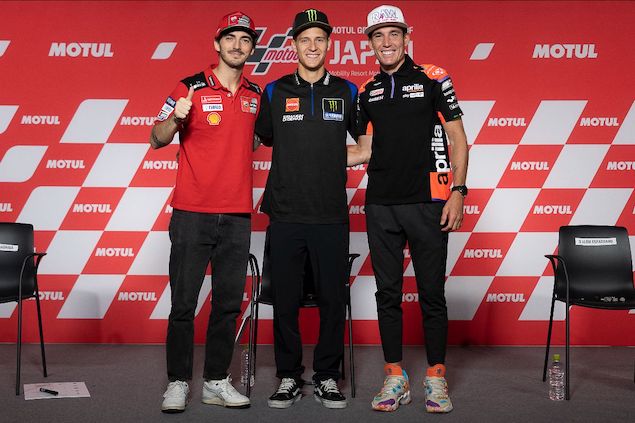 Bagnaia, Quartararo y Espargaró (FOTO: MotoGP)