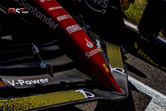 El auto de Charles Leclerc (Scuderia Ferrari) en el previo del GP de Italia F1 2022 (FOTO: Piergiorgio Facchinetti para FASTMag)