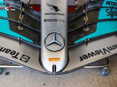 Nariz de repuesto del Mercedes W13 en el garaje del Circuito de las Américas, durante el Día de Medios del GP de Estados Unidos 2022 de F1 (FOTO: Arturo Vega para FASTMag)