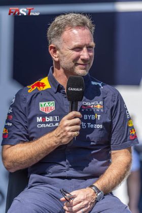 Christian Horner (Red Bull Racing) en el inicio de actividades de domingo en el GP de Francia F1 2022 (FOTO: Daniele Benedetti para FASTMag)
