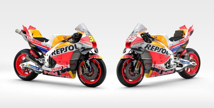 Colores 2023 de las motos RC213V de Repsol Honda Team de MotoGP (FOTO: HRC)