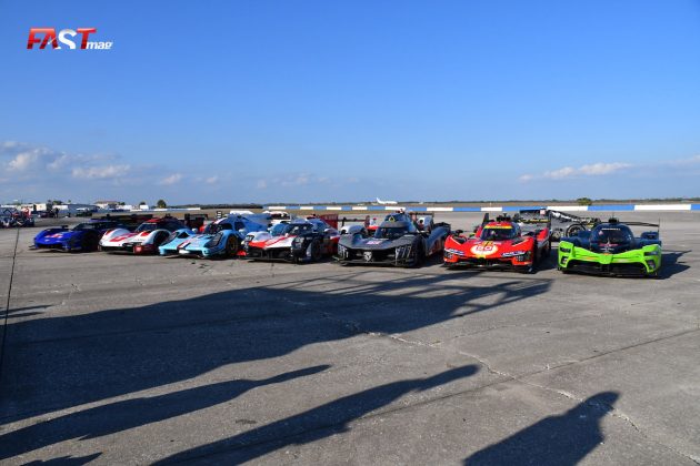 Los Hiperautos de las siete marcas participantes en el previo de las "1000 Millas de Sebring" del WEC 2023 (FOTO: Benoit Maroye para FASTMag)