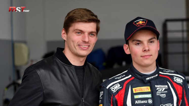 Max Verstappen, bicampeón de F1, con su juvenil Thierry Vermeulen (Emil Frey Racing) en la pretemporada 2023 de GTWCE (FOTO: Yann Seite para FASTMag)