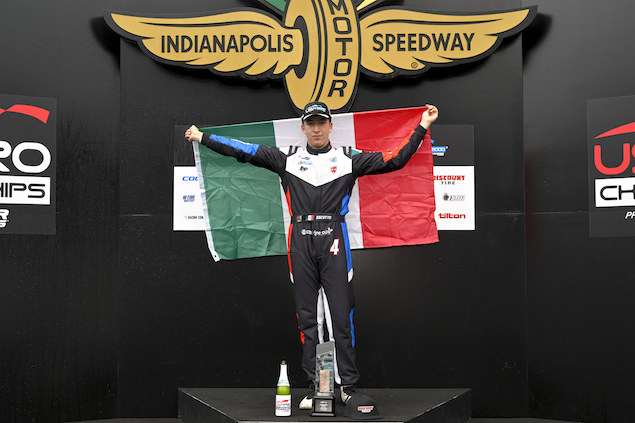 Ricardo Escotto, ganador en Carrera 1 de USF Pro 2000 en Indy (FOTO: USF Pro Championships)