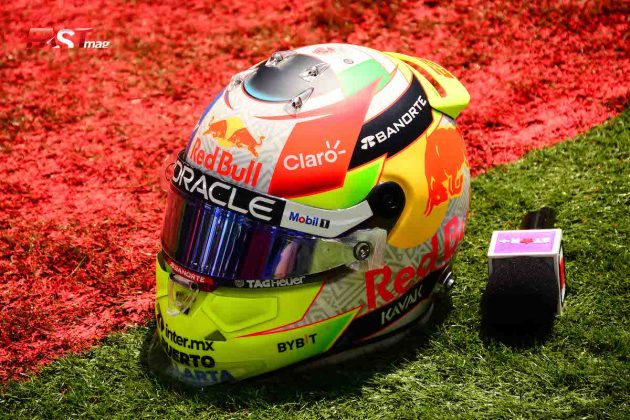 Casco de Sergio Pérez (Red Bull Racng) para el Gran Premio de Miami 2023 de F1 (FOTO: Luis Ugarte para FASTMag)
