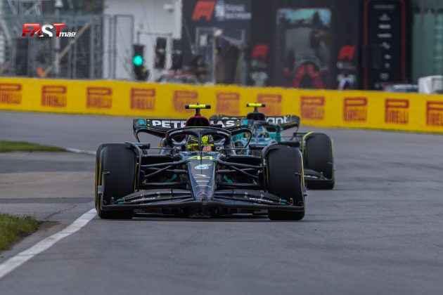 Lewis Hamilton (Mercedes-AMG F1) es perseguido por Fernando Alonso (Aston Martin F1 Team) en el Gran Premio de Canadá 2023 de F1 (FOTO: Arturo Vega para FASTMag)