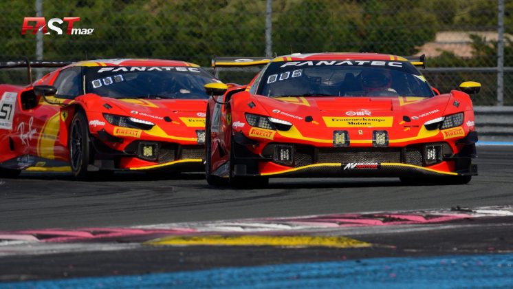 Dos Ferrari 296 GT3 de AF Corse - Francorchamps Motors, en los 1000KM de Le Castellet 2023 (FOTO: Yann Seite para FASTMag)