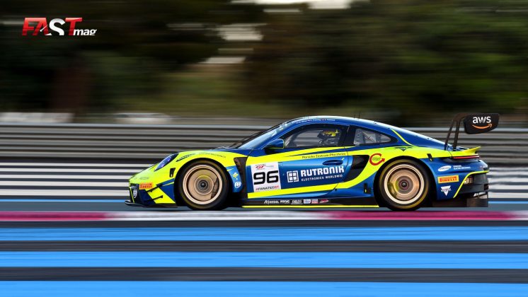 Porsche 911 GT3 R (992) de Rutronik Racing, de Thomas Preining, Laurin Heinrich y Dennis Olsen en los 1000KM de Le Castellet 2023 (FOTO: Yann Seite para FASTMag)