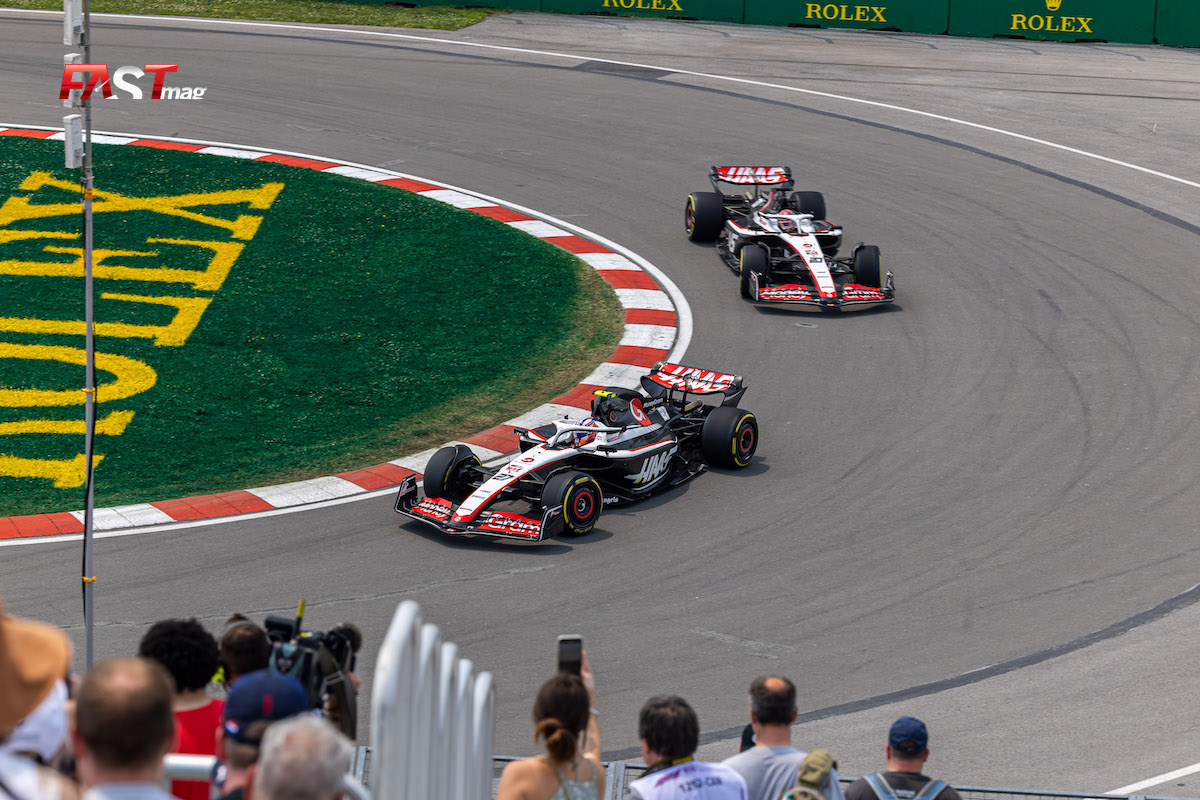 Nico Hulkenberg y Kevin Magnussen (Haas F1 Team) en la Práctica 1 del GP de Canadá 2023 de F1 (FOTO: Arturo Vega para FASTMag)
