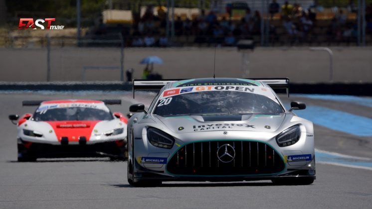El Mercedes AMG GT3 de SPS Automotive Performance, conducido por Mikaeel Pitamber y Reece Barr, en el fin de semana de GT Open en Paul Ricard (FOTO: Yann Seite para FASTMag)