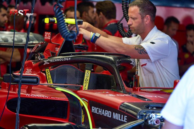 El auto de Charles Leclerc (Scuderia Ferrari) en el previo del GP de Italia 2023 de F1 (FOTO: Piergiorgio Facchinetti)