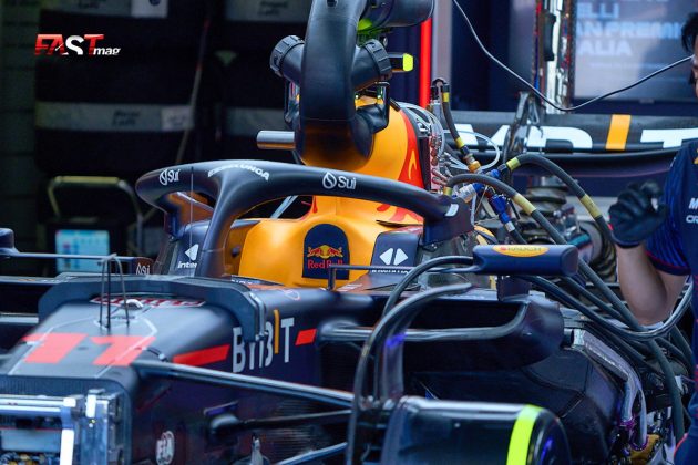El auto de Sergio Pérez (Red Bull Racing) en el previo del GP de Italia 2023 de F1 (FOTO: Piergiorgio Facchinetti)